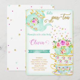 ティーパーティー誕生日招待状 招待状