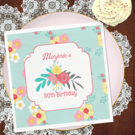 ティーパーティー誕生日 スタンダードランチョンナプキン