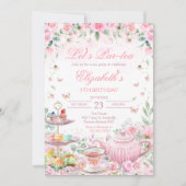 ティーパーティー誕生日 招待状 (正面)