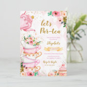 ティーパーティー誕生日 招待状 (スタンド正面)