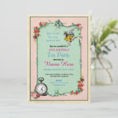 ティーパーティー18th誕生日アリスインワンダーランド招待状 招待状 (スタンド正面)