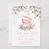 ティーパーティー2nd誕生日招待状 招待状 (正面)