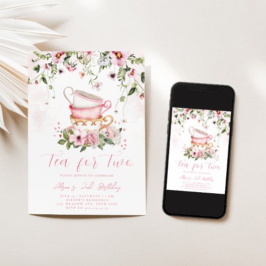 ティーパーティー2nd誕生日招待状 招待状