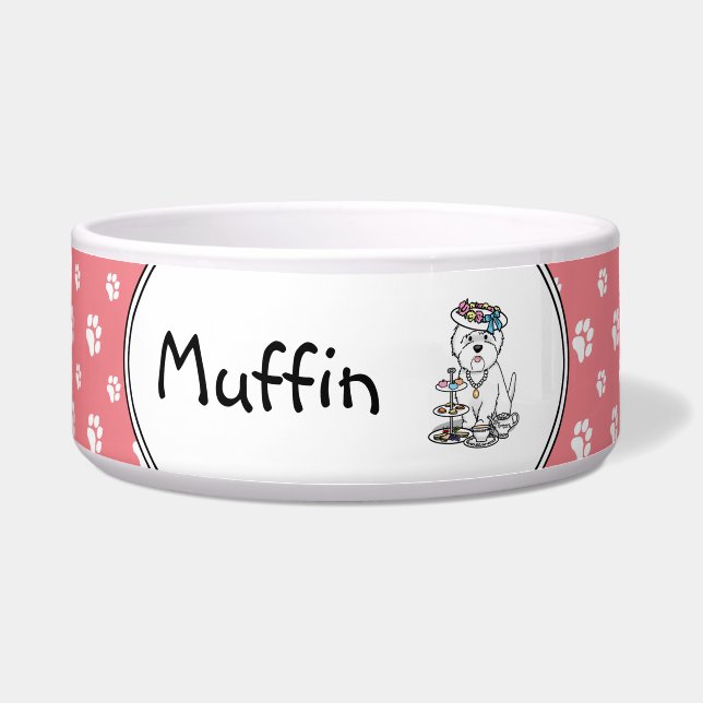 ティーパーティー・ウェスティー - ウェスト・ハイランド・ホワイト・テリア ボウル (正面)