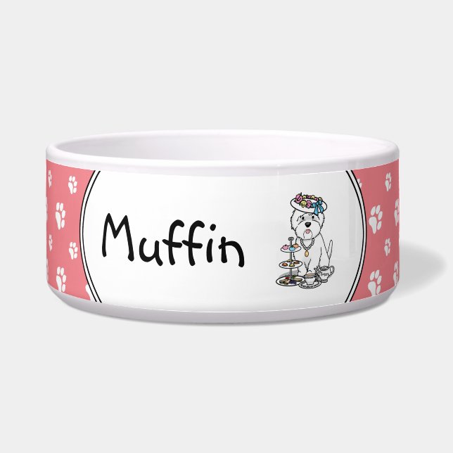 ティーパーティー・ウェスティ - ウエスト・ハイランド・ホワイト・テリア ボウル (正面)