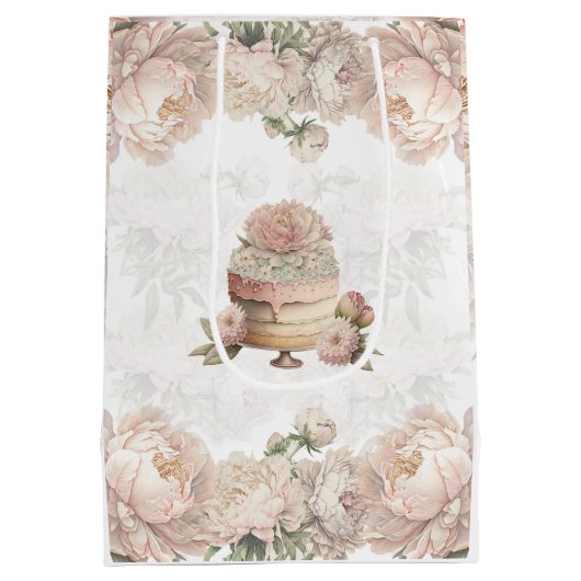 ティーパーティー ウェディング フラワー オーダーメイド ミディアムペーパーバッグ (裏面)