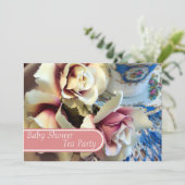 ティーパーティー　ティーカップ　ベイビーシャワー　インビテーション 招待状 (スタンド正面)