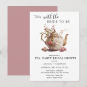 ティーパーティー | ティーブライダルシャワー 招待状 (正面/裏面)
