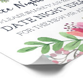 ティーパーティー デート ナイト アイデア ブライダル シャワー ゲーム ポスター (角)