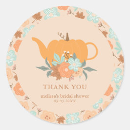 ティーパーティー パンプキン ブライダルシャワー 感謝 ラウンドシール