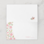 ティーパーティー ピンクのバラのネームプレースカード プレイスカード (外部開封)