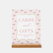 ティーパーティー フローラル ブライダルシャワーのカードとギフト アクリルサイン (正面)