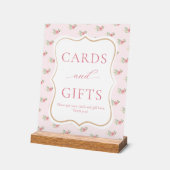 ティーパーティー フローラル ブライダルシャワーのカードとギフト アクリルサイン (傾斜)