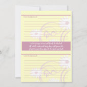 ティーパーティー ブライダルシャワーとレシピカード (裏面)