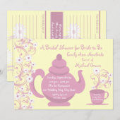 ティーパーティー ブライダルシャワーとレシピカード (正面/裏面)