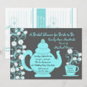 ティーパーティー ブライダルシャワーとレシピカード (正面/裏面)