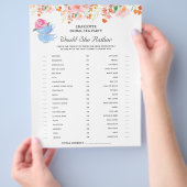 ティーパーティー ブライダルシャワーのゲーム チラシ (手)