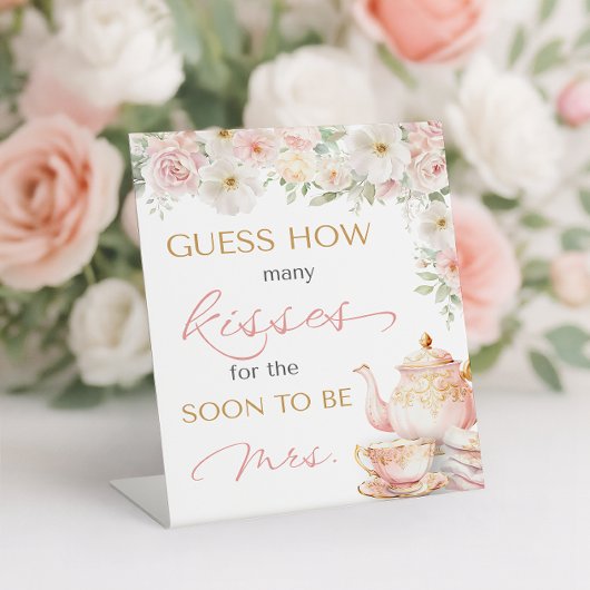 ティーパーティー ブライダルシャワー　予想してみて 台座サイン