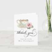ティーパーティー ブライダルシャワー – 将来のMrs サンキューカード (正面)