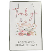 ティーパーティー ブライダルシャワー 感謝 ミディアムペーパーバッグ (正面)