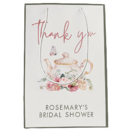 ティーパーティー ブライダルシャワー 感謝 ミディアムペーパーバッグ