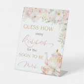 ティーパーティー ブライダルシャワー 推測してみて 台座サイン (正面)