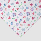 ティーパーティー ワンダーランド 水彩 パステル パターン 薄葉紙 (詳細)