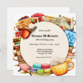 ティーパーティー 招待状 (正面/裏面)