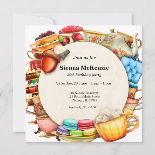 ティーパーティー 招待状 (正面)