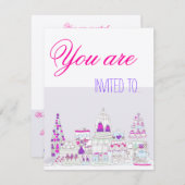 ティーパーティー 招待状 (正面/裏面)