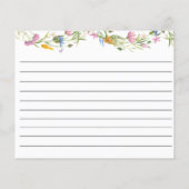 ティーパーティー | Teaブライダルシャワー |レシピカード (裏面)