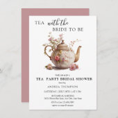 ティーパーティー | Teaブライダルシャワー 招待状 (正面/裏面)