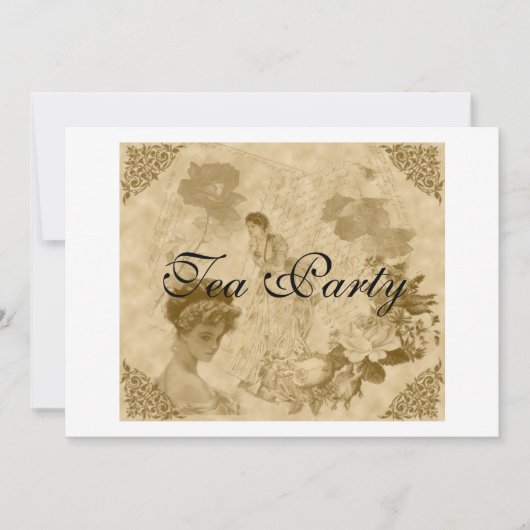 ティービクトリアンパーティの招待状 招待状 (正面)