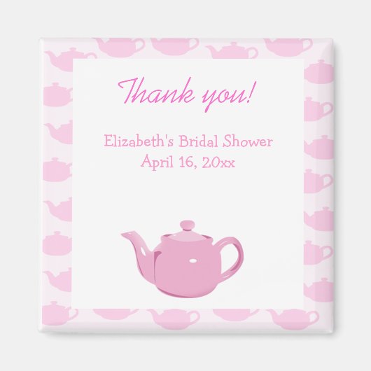 ティーピンクのティーポット好きマグネットの時間 マグネット (正面)