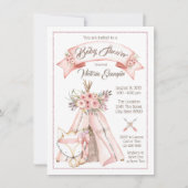 ティーピーキツネガールトバルベビーシャワー招待状 招待状 (正面)