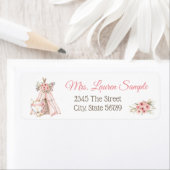 ティーピーキツネトライバルベビーシャワー差出人住所ラベル ラベル (インサイチュ)