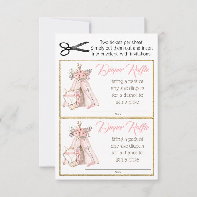 ティーピーキツネボホトライバルおむつラッフルチケット (正面)