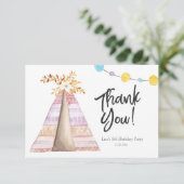 ティーピースリーポーバーガール誕生日サンキューカード サンキューカード (スタンド正面)