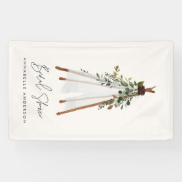 ティーピーモダンの葉、ボヘミアの裏スタイリッシュ庭 横断幕