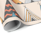 ティーピー型。ウィグワム先住民アメリカの夏のテント ラッピングペーパー (ロールコーナー)