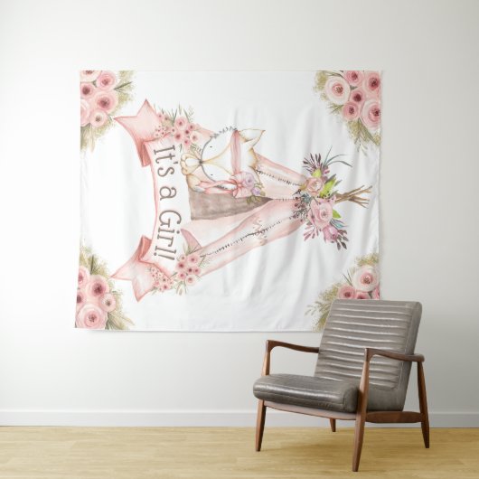 ティーピー フォックス トライバル ベイビー シャワー 背景 タペストリー (インサイチュ(横))