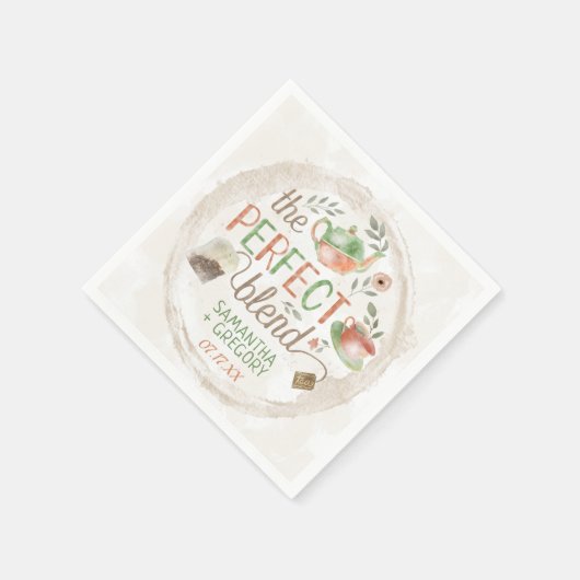 ティーブライダルウェディングシャワーザパーフェクトブレンドパーティー スタンダードカクテルナプキン (角)