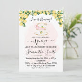 ティーブライダルシャワーレモンズピンクサマー招待状 シーズンカード (スタンド正面)