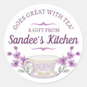 ティーブルーイングボールティーカップ花ギフトラベルステッキ… ラウンドシール (正面)