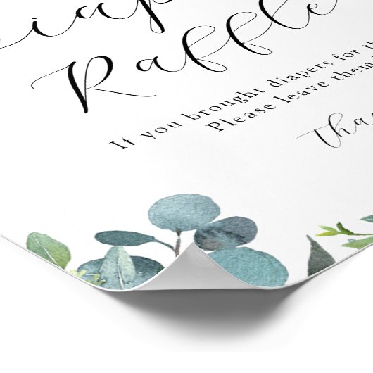 ティーブルーフローラおむつラッフルサインの時間 ポスター (角)