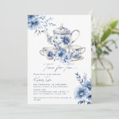 ティーブルーChinoiserieブライダルシャワーパーティー 招待状 (スタンド正面)