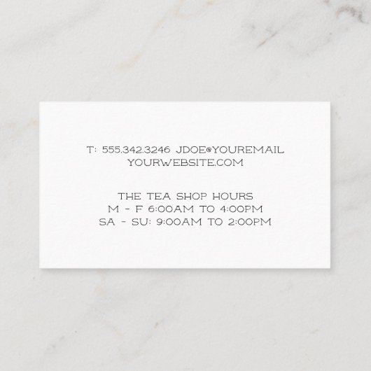 ティープラント | Cup of Tea 名刺 (裏面)