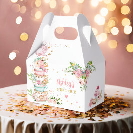 ティーベイビーシャワーピンクフラワーガールベビー醸造中 フェイバーボックス