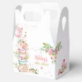 ティーベイビーシャワーピンクフラワーガールベビー醸造中 フェイバーボックス (オープン)