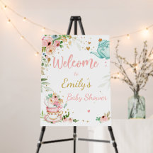 ティーベイビーシャワーベビーはブルーイングガールウェルカムサイン